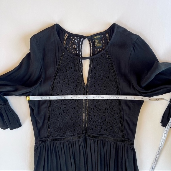 Forever 21 Black Lace Front and Back Panel  3/4 Flutter Sleeve - Picture 12 of 15